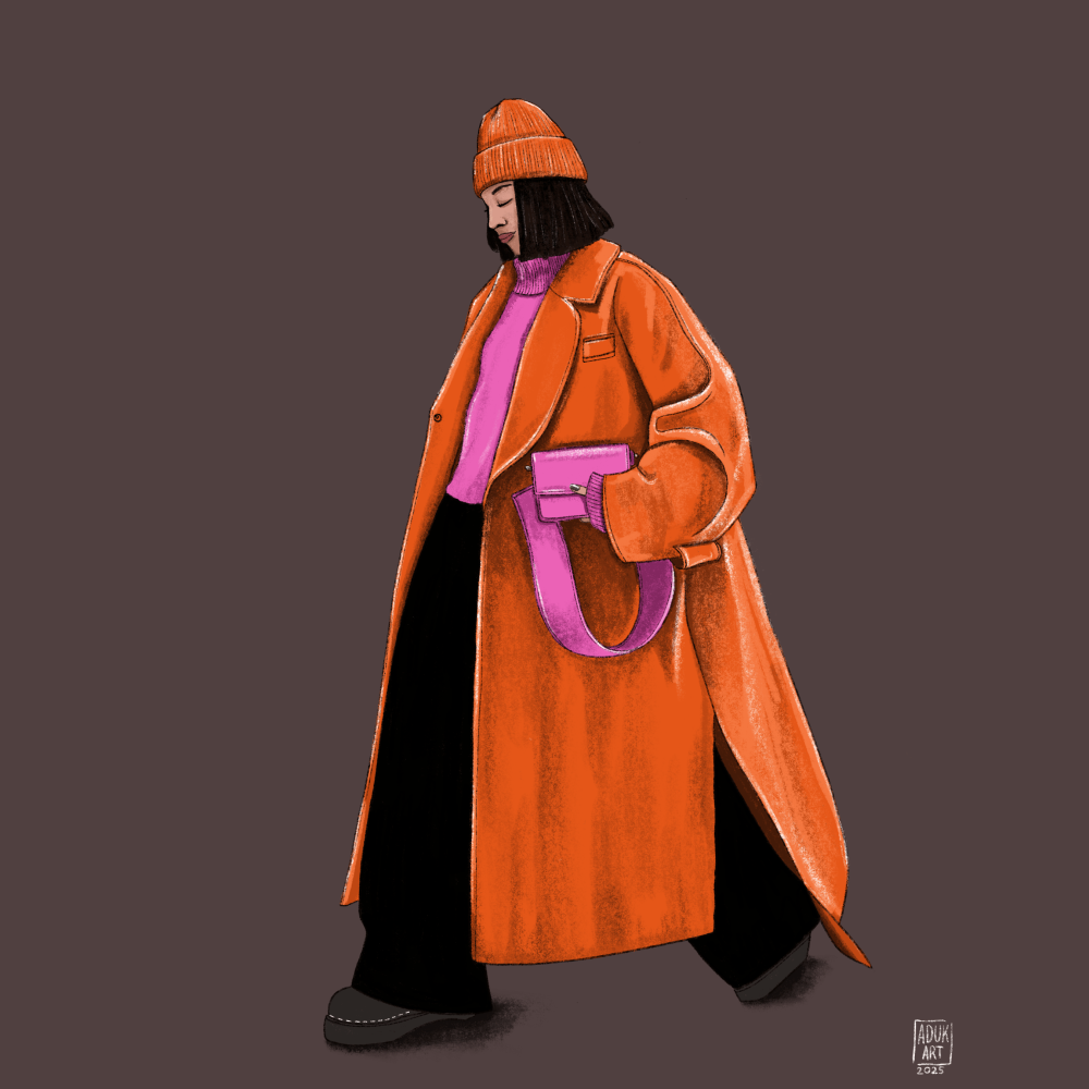 Orange coat girl