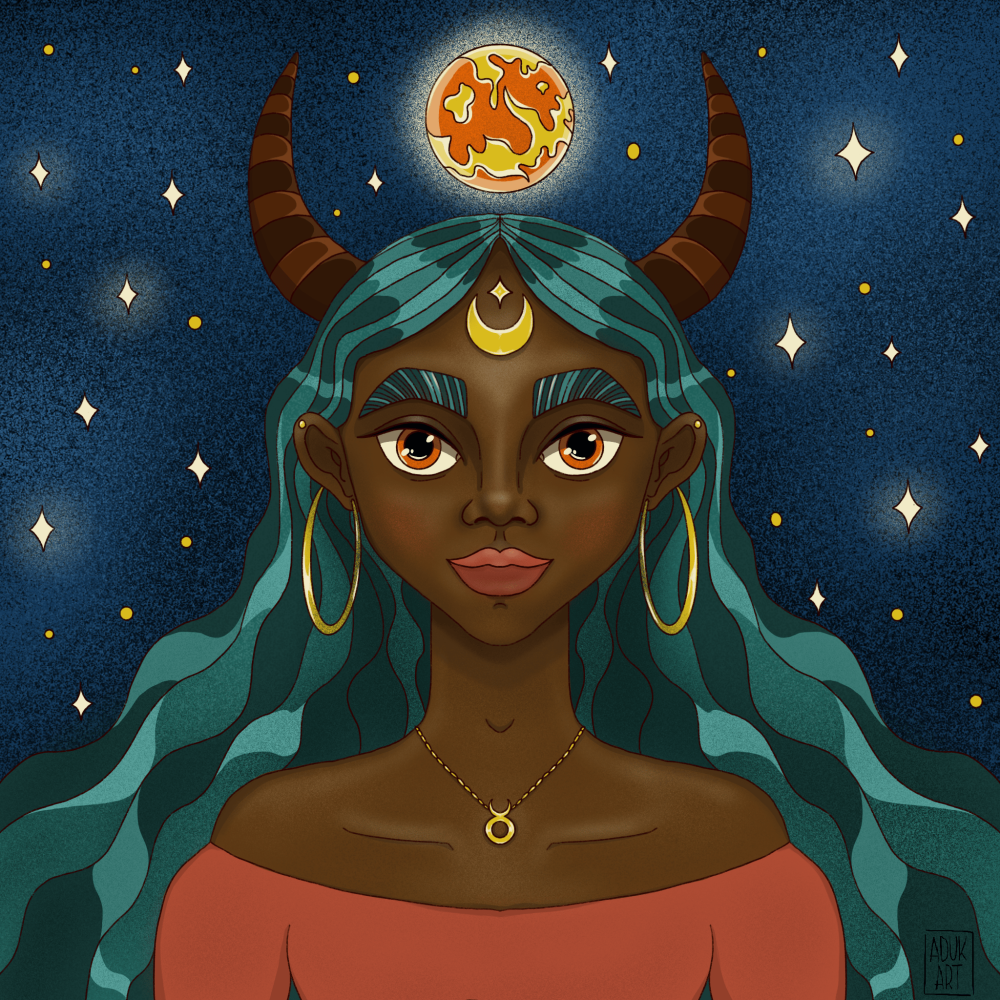 Taurus girl portrait