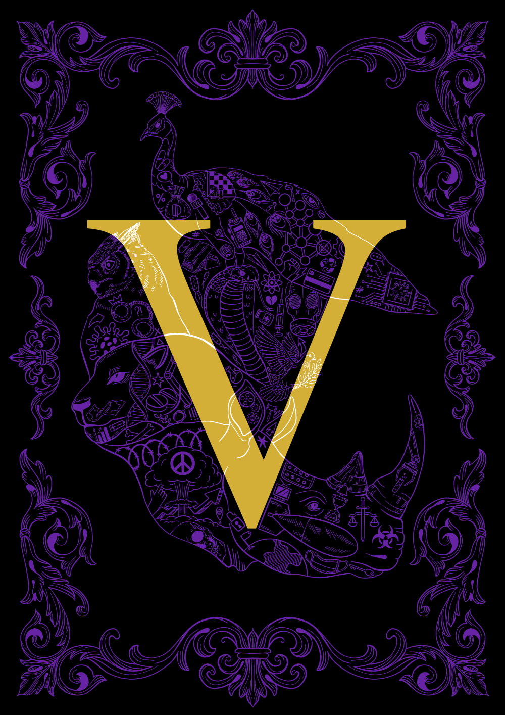 the_five_colored_with_black_background