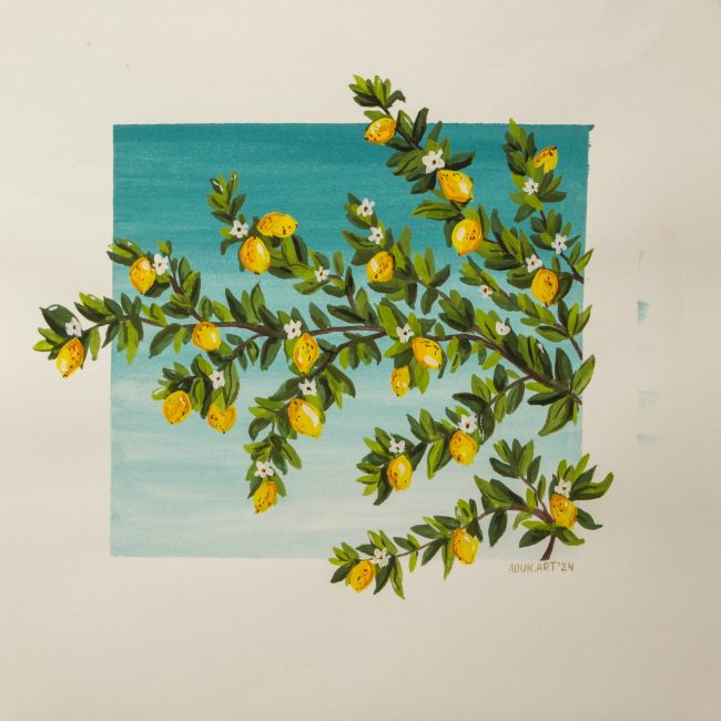 Lemon Branches botanical artwork by ADUK.ART, 2024