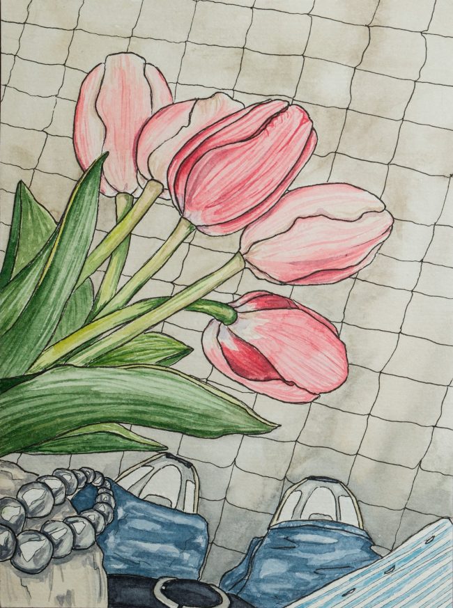 Tulips on a Quiet Grid