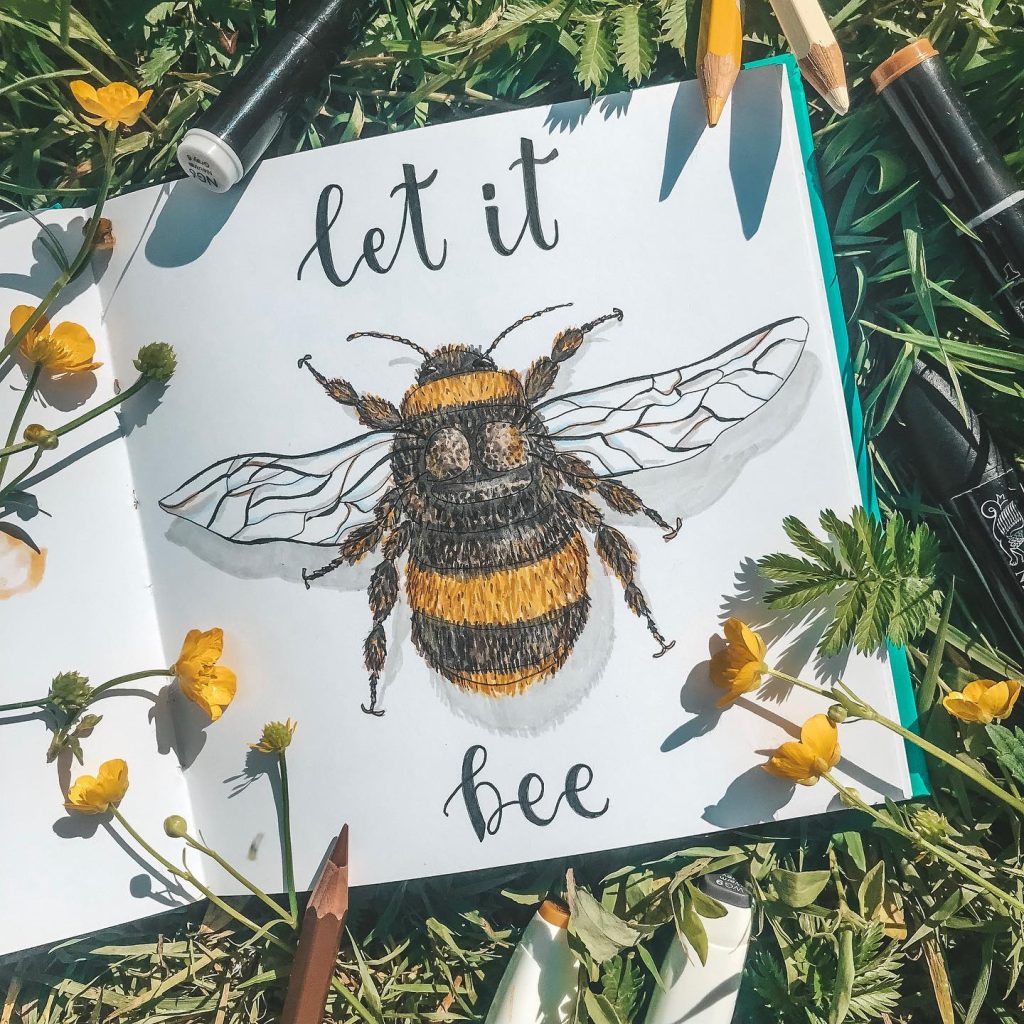 Let it bee, marker on paper