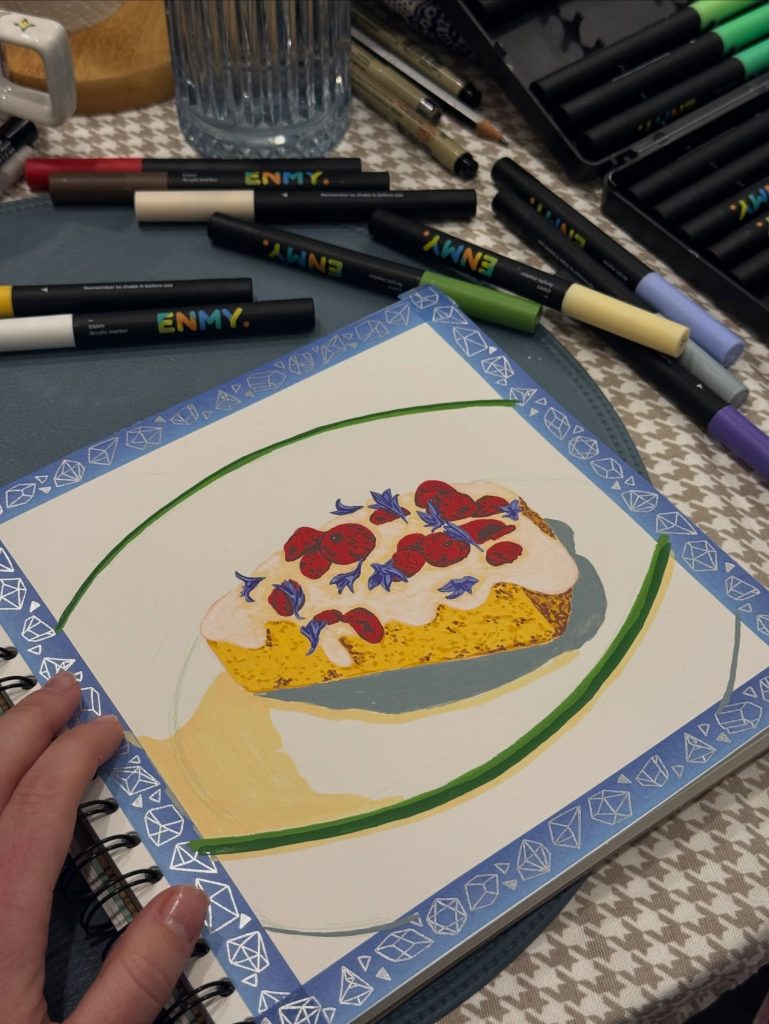 The cake, in marker